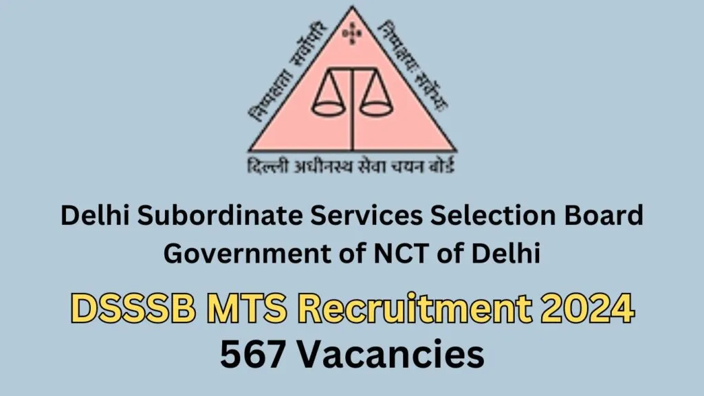 DSSSB MTS RECRUITMENT 2024
