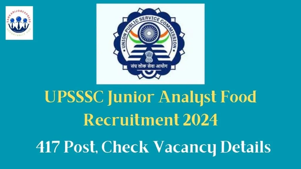 UPSSSC Junior Analyst Food Recruitment 2024