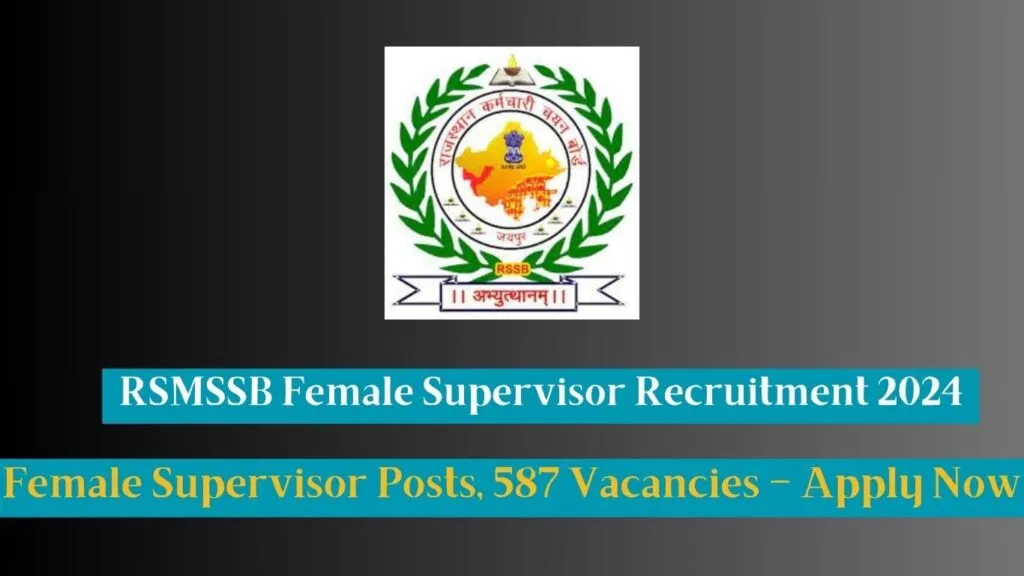 Rajasthan Female Supervisor Recruitment 2024