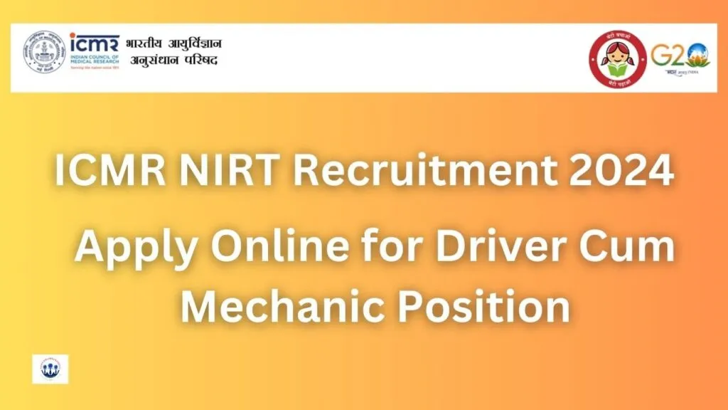 ICMR NIRT Recruitment 2024
