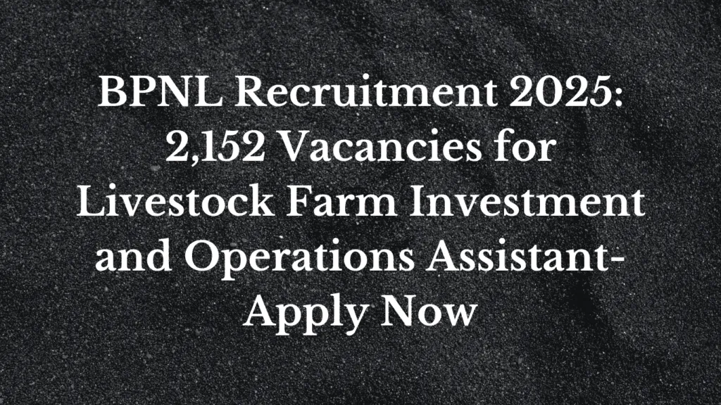 BPNL Recruitment 2025
