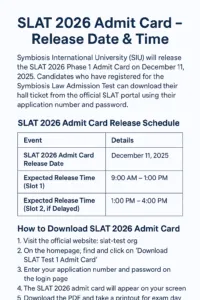 SLAT 2026 Admit Card