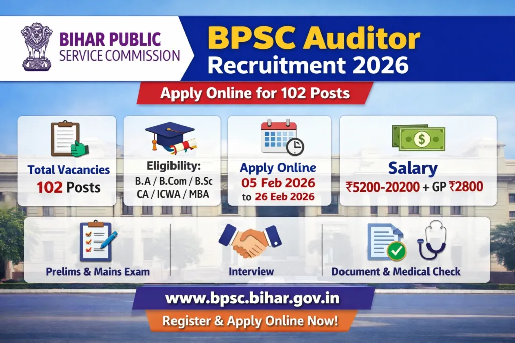 BPSC Auditor Recruitment 2026